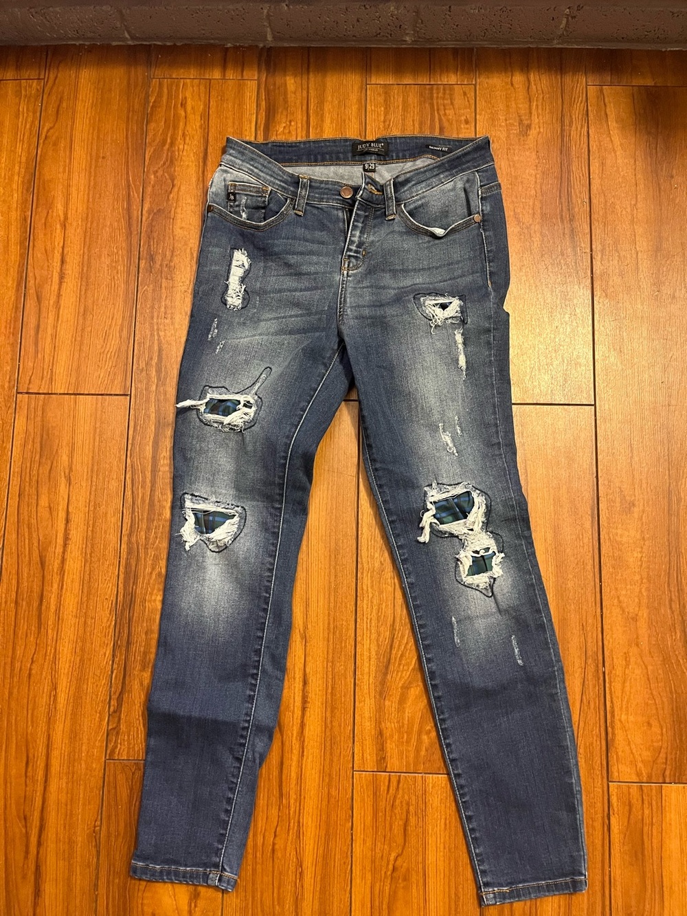 Judy Blue Distressed Dark Blue Women's Skinny Jeans